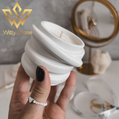 Spiral Concrete Candle Pot