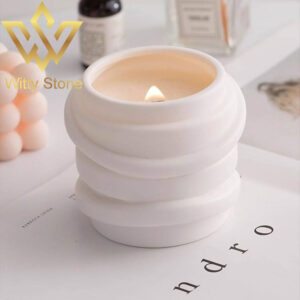 Spiral Concrete Candle Pot