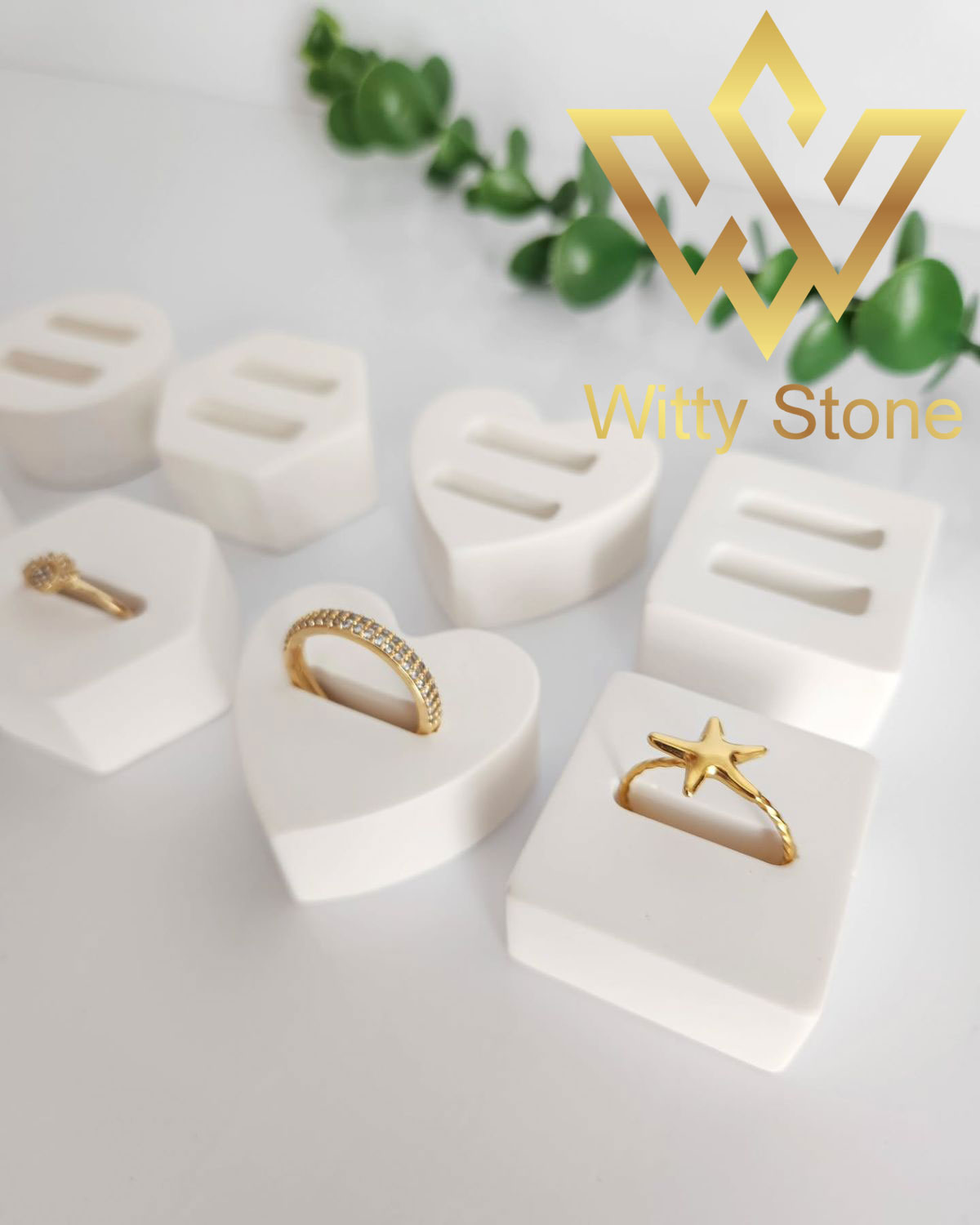 8Pcs Concrete Ring Holder Set