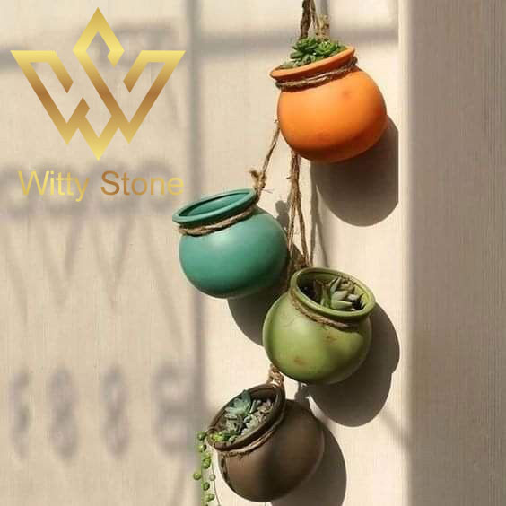 2Pcs Round Jar Planter Pot