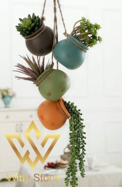 2Pcs Round Jar Planter Pot