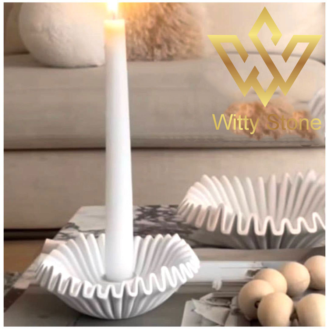 Wave Plate Candle Holder Set