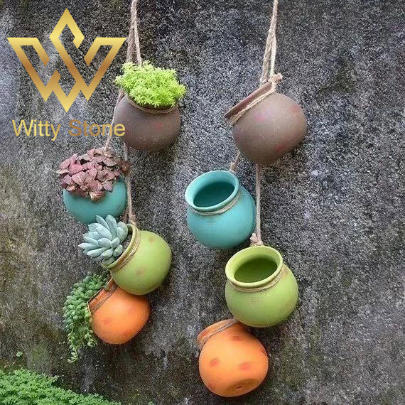 2Pcs Round Jar Planter Pot