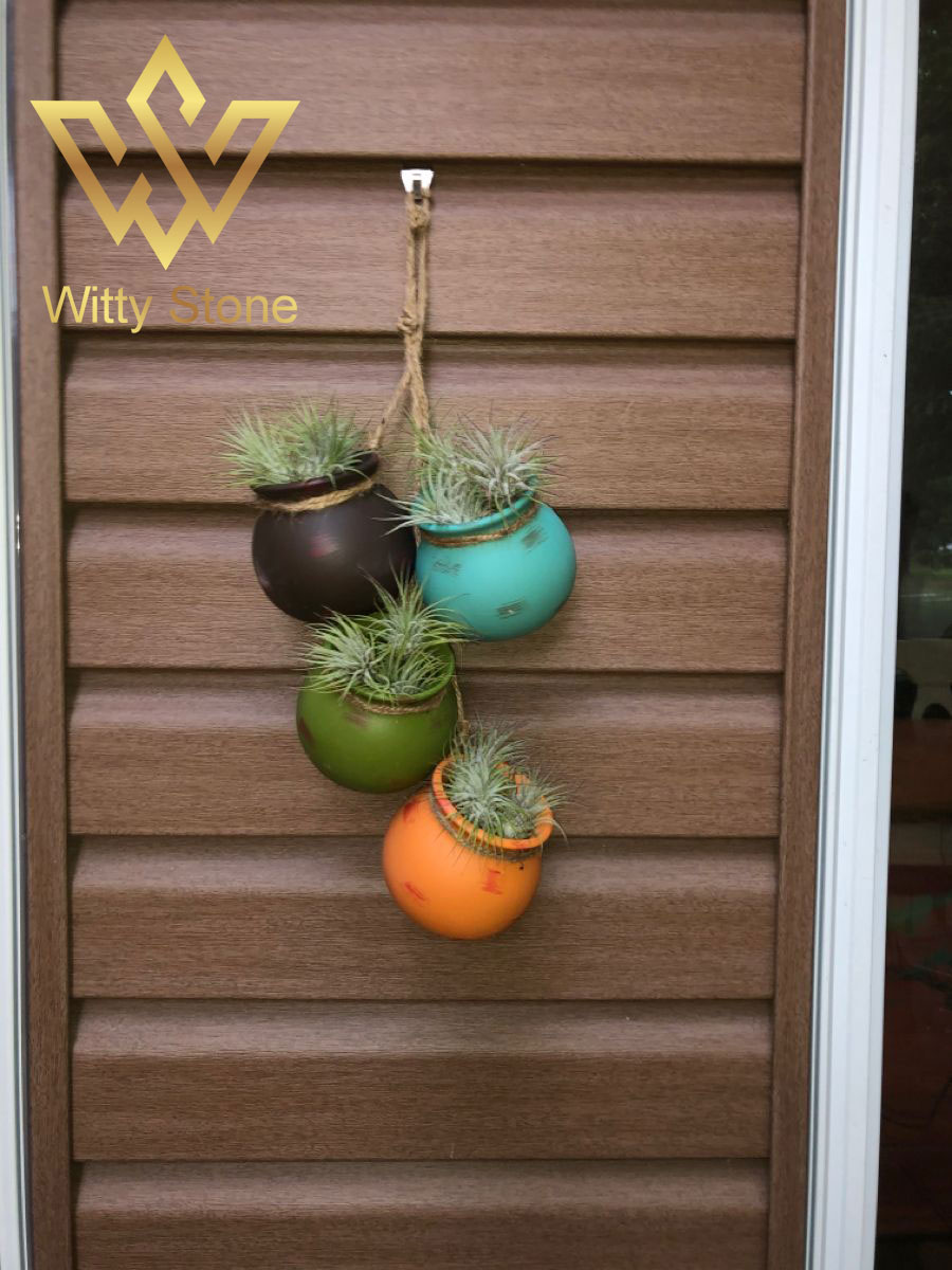 2Pcs Round Jar Planter Pot