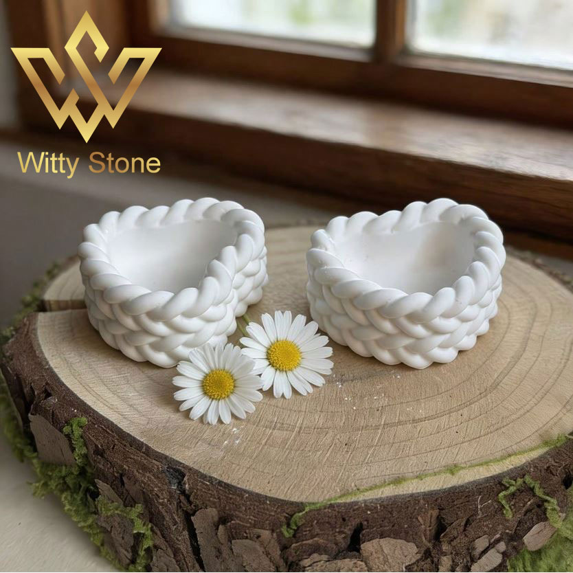 2Pcs Heart Shaped Macrame Cup