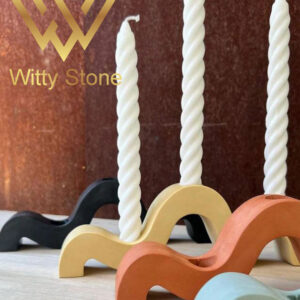 Curved 3 Candle Holder | Irregular Artistic Gypsum Candle Stand | Home Décor | Witty Stone