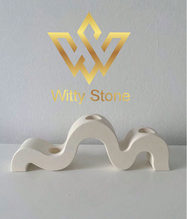 Curved 3 Candle Holder | Irregular Artistic Gypsum Candle Stand | Home Décor | Witty Stone - Image 5