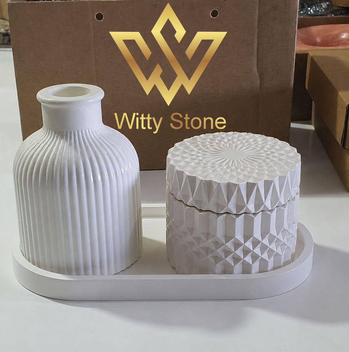 3Pcs Diamond Trinket Box Set