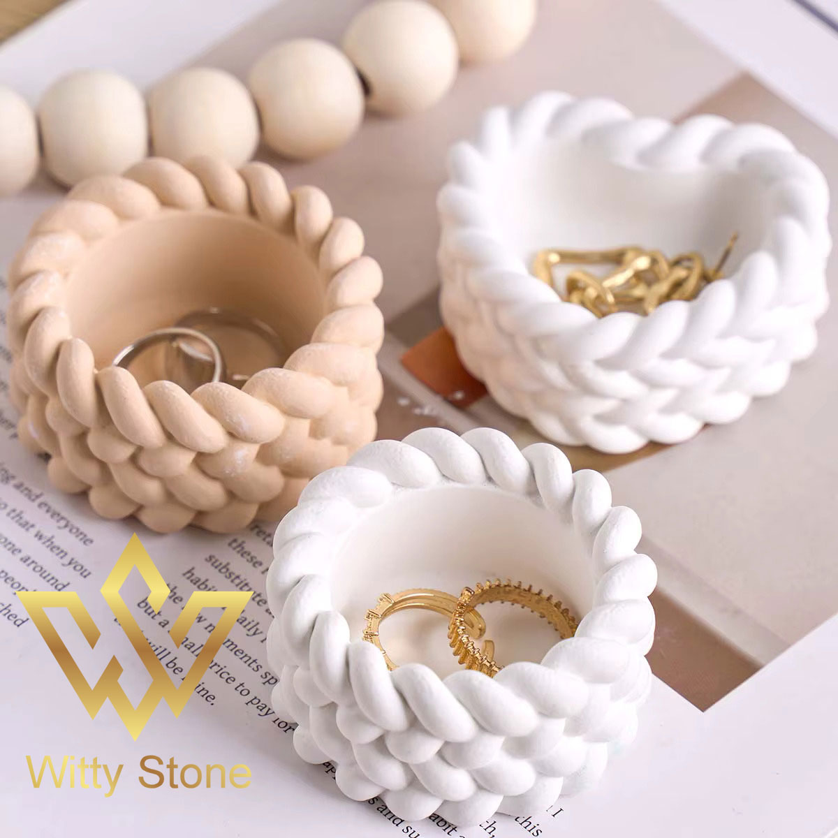 2Pcs Heart & Round Macrame Cup