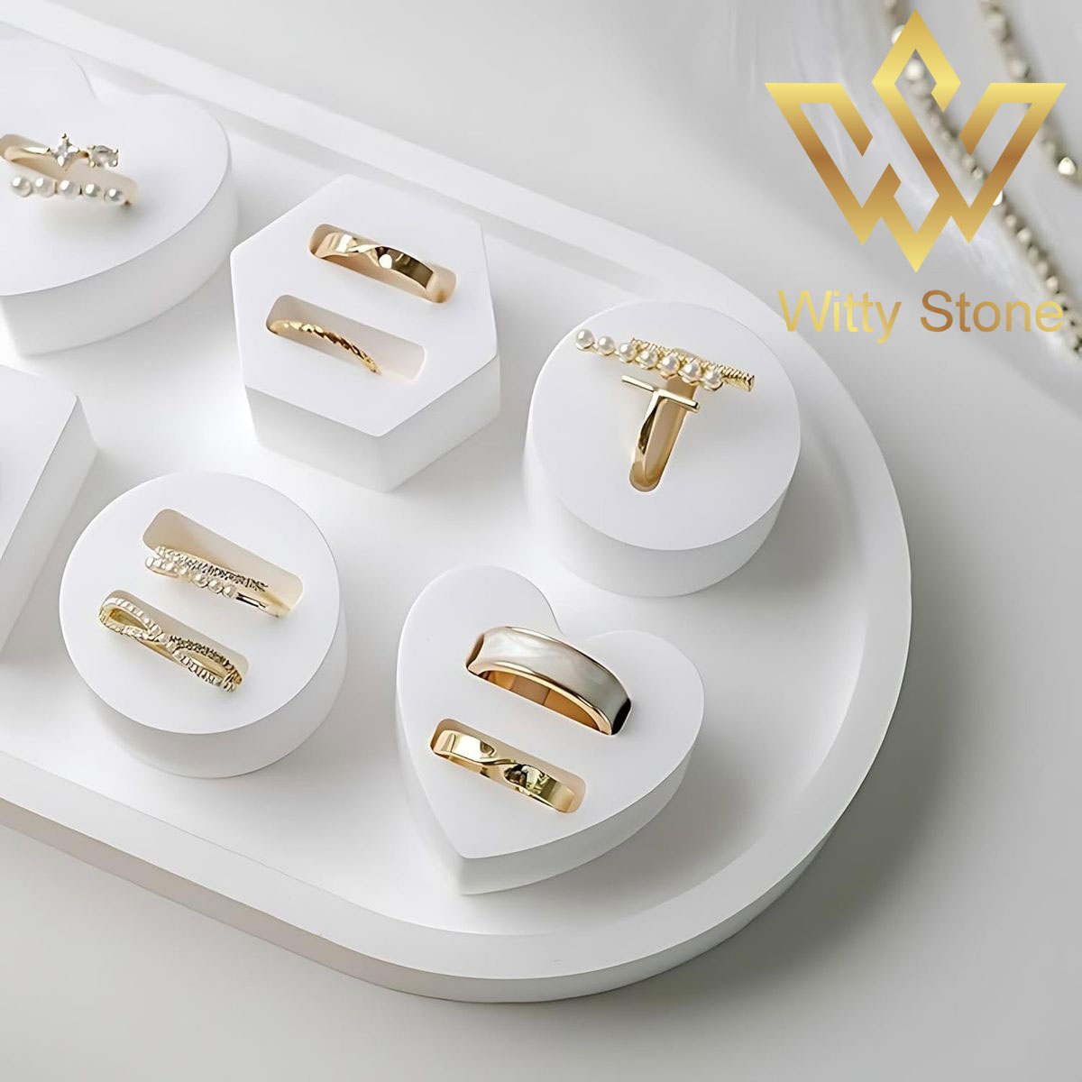 8Pcs Concrete Ring Holder Set