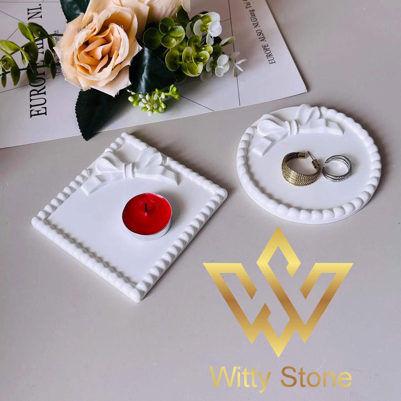 Square & Round Bow Tray