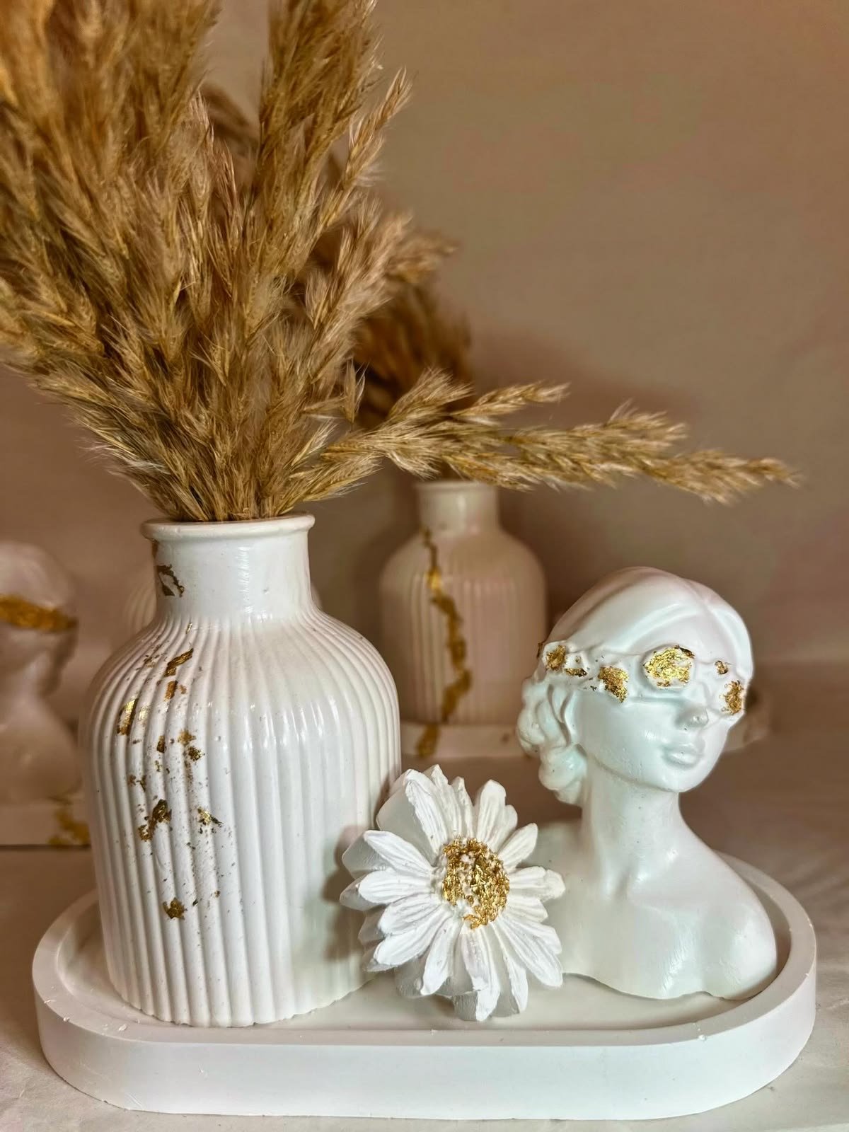 Girl Flower Vase & Tray Set | Witty Stone