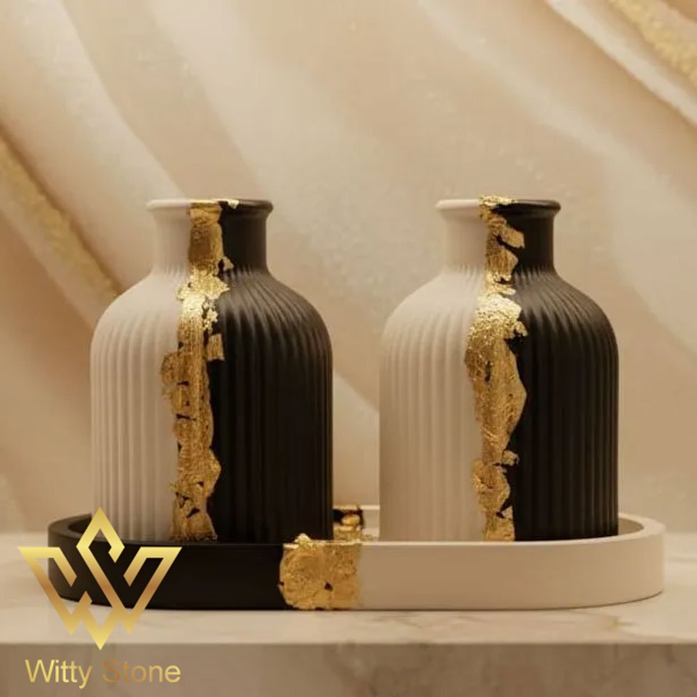 3Pcs Vases Tray Set