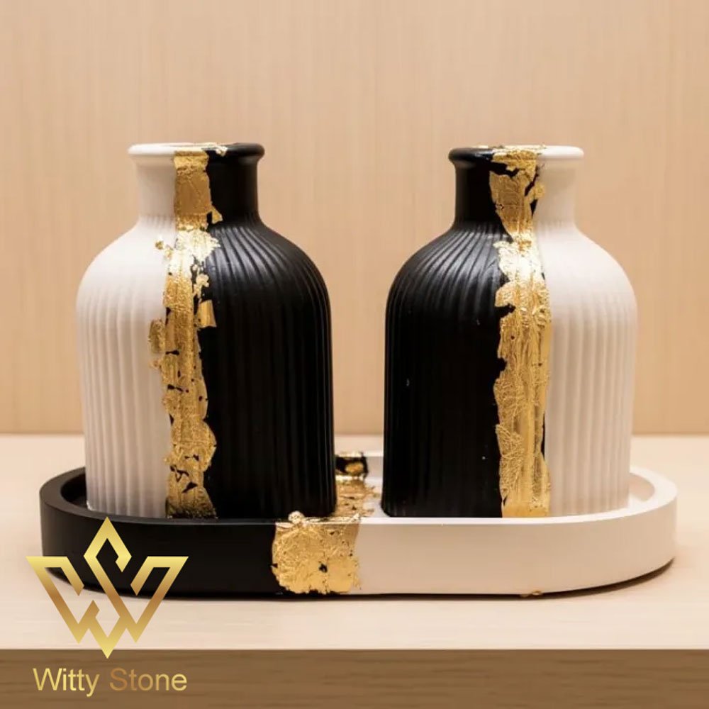 3Pcs Vases Tray Set